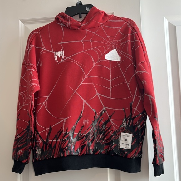Adidas Spider-man 2 Hoodie RARE Future Icons Insomniac Marvel Size Medium Youth - Picture 1 of 9